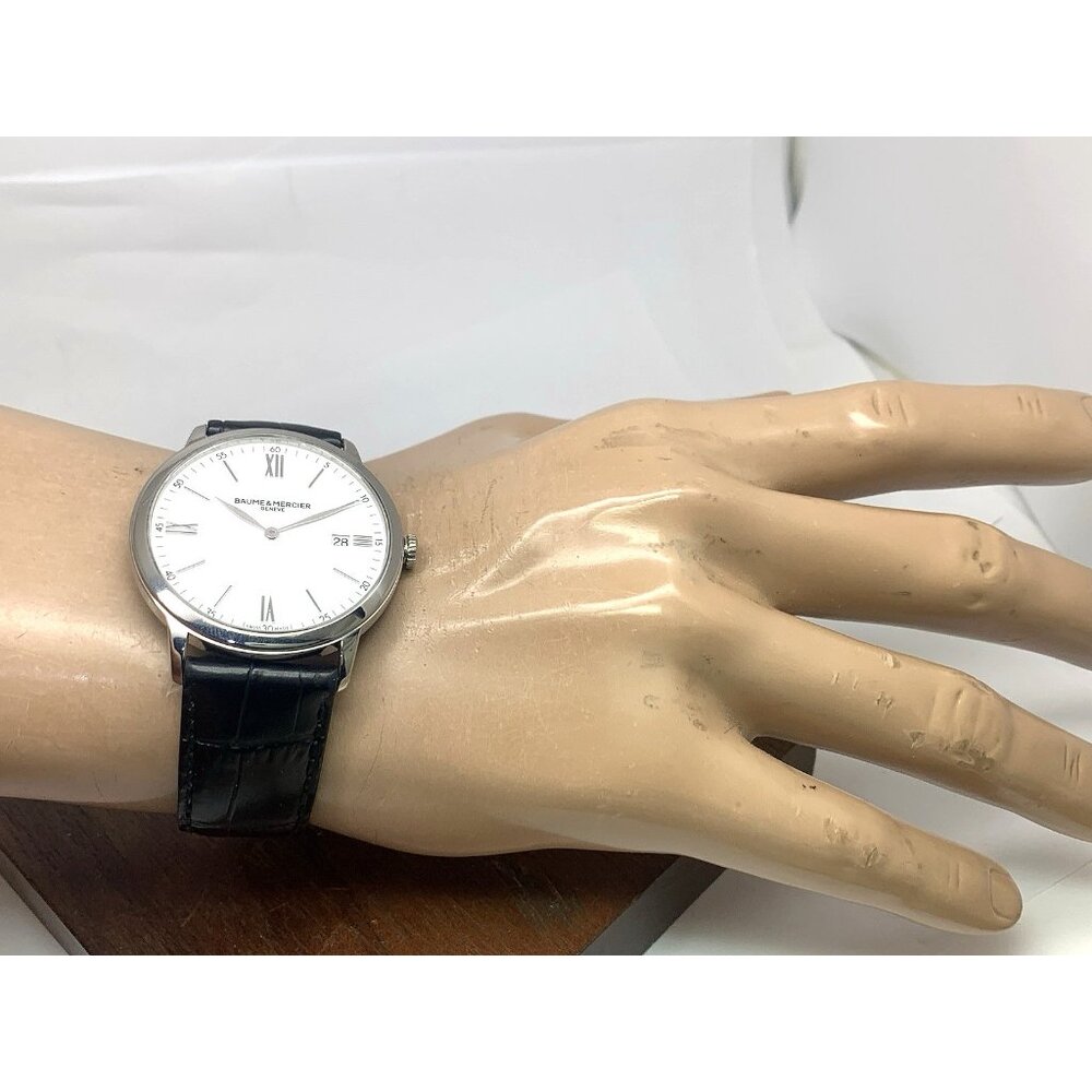 Baume & Mercier Men's Watch 10323 Classima Swiss Quartz White Dial Leather 40mm - Picture 5 of 14